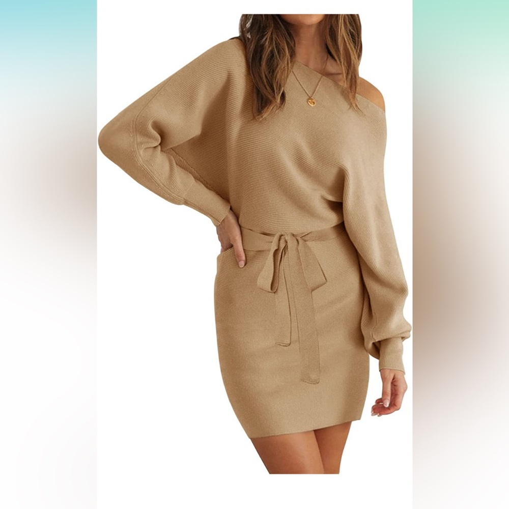 NWOT Tan sweater dress